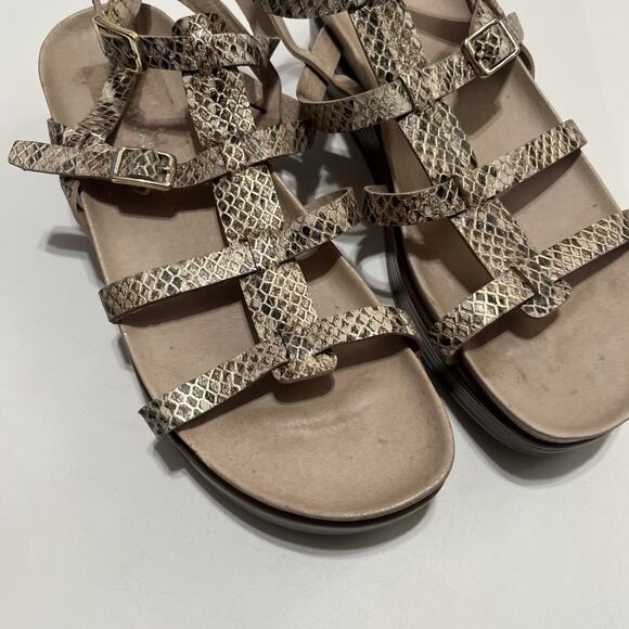 Donald J Pliner Fritz grey Snake print gladiator platform sandals size 7.5 - Picture 2 of 7
